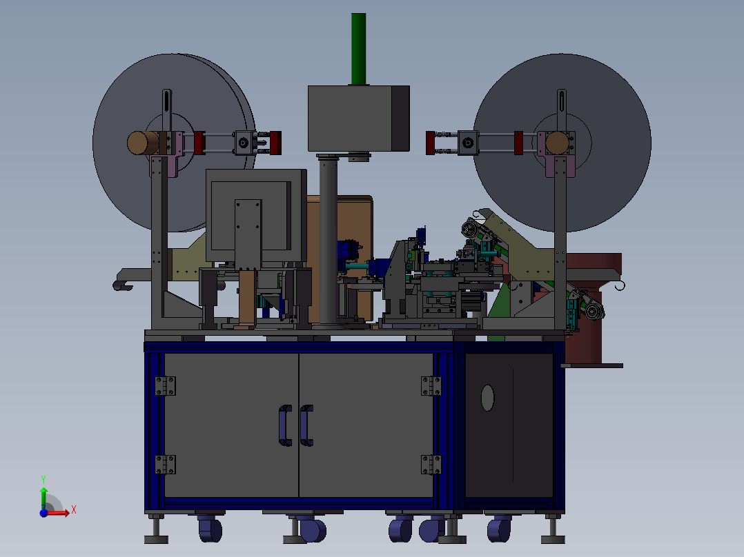 自动化转盘式五金件组装机 3D模型前视图