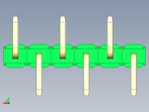 彩色公排针 100mil 2.54mm 系列-DS1022_green_06p_100mil_Type_SMT_R2_rev1.0后视缩略图