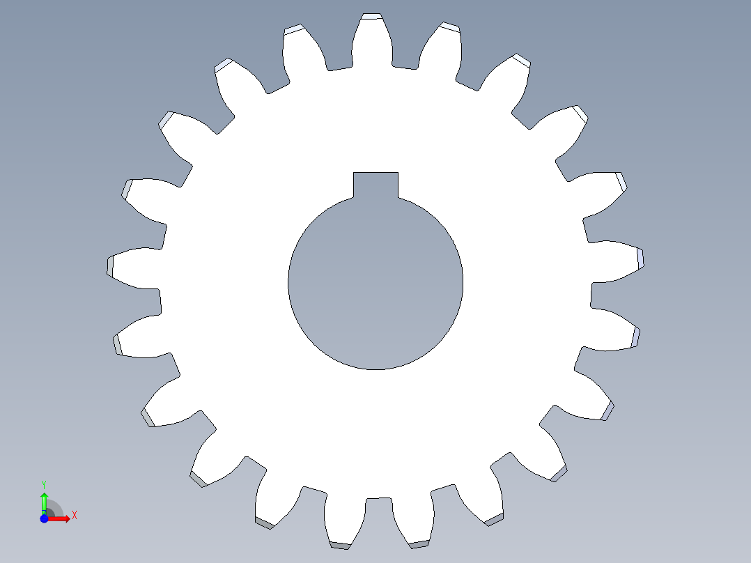 正齿轮压力角20 -48dp-20pa-21t spur gear前视图