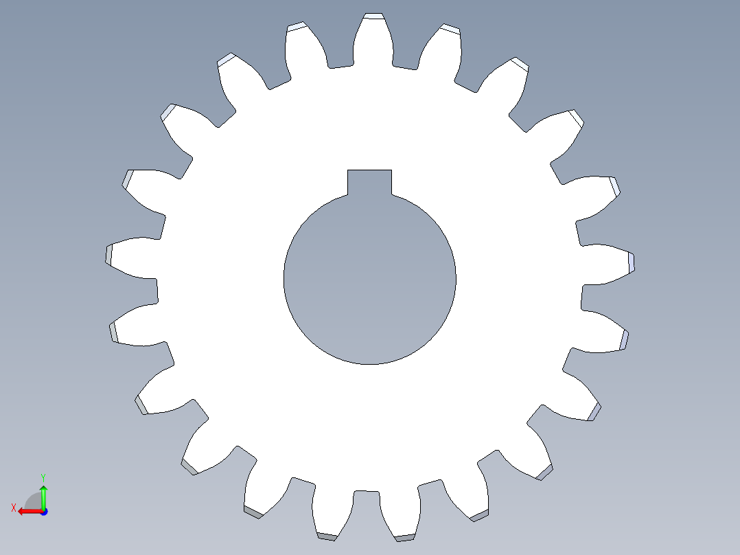 正齿轮压力角20 -48dp-20pa-21t spur gear后视图