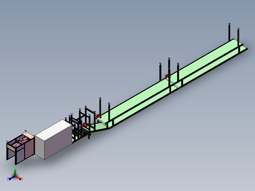 堆垛简易自动化设备正等轴测图
