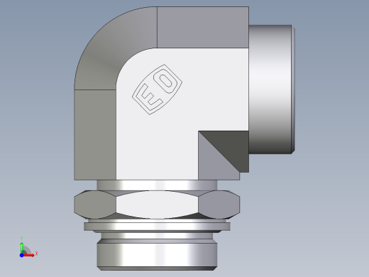 卡套式工业通用硬管接头EO_Adjustable_Locknut_elbow_WEE35LMOMDCF前视缩略图