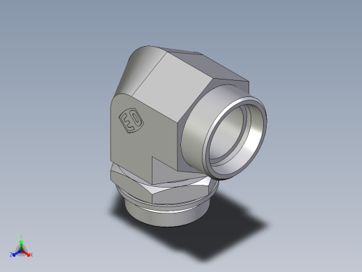 卡套式工业通用硬管接头EO_Adjustable_Locknut_elbow_WEE35LMOMDCF正等轴测缩略图
