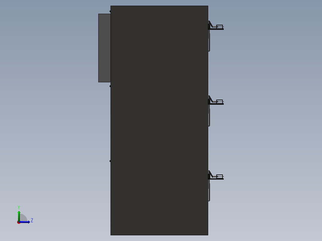可推动箱子内物件结构左视图