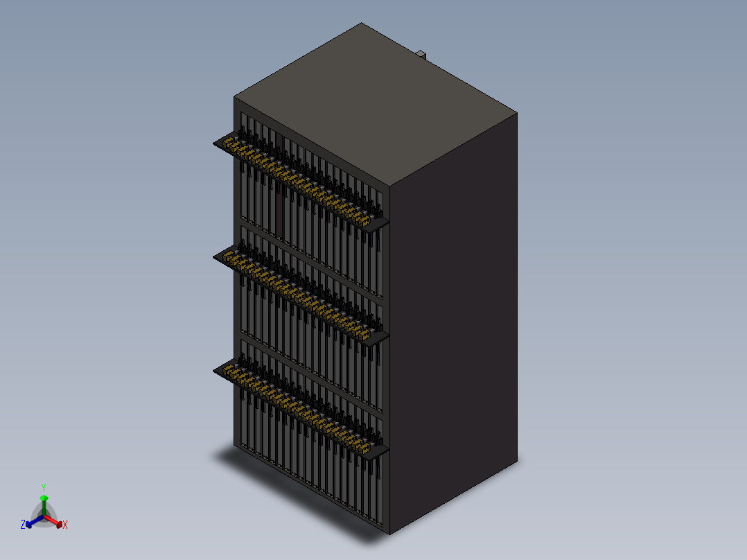 可推动箱子内物件结构正等轴测图