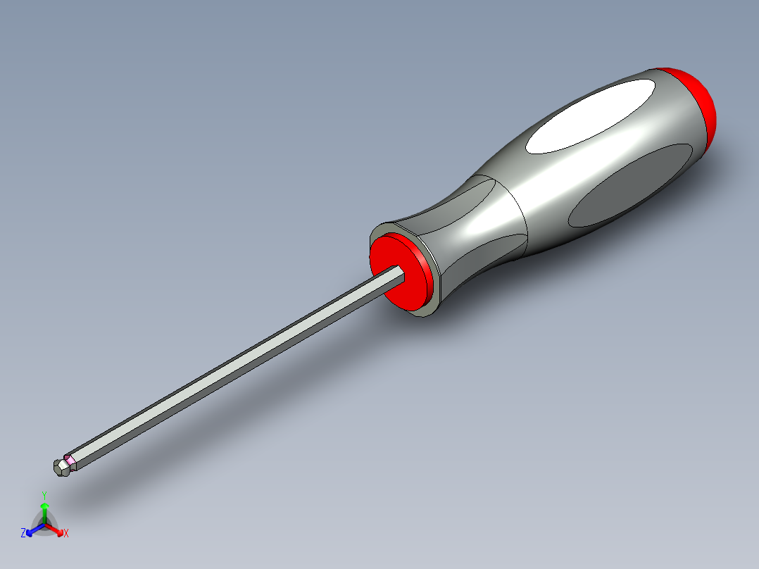 2.5mm 球头六角螺丝刀--sw stp正等轴测图