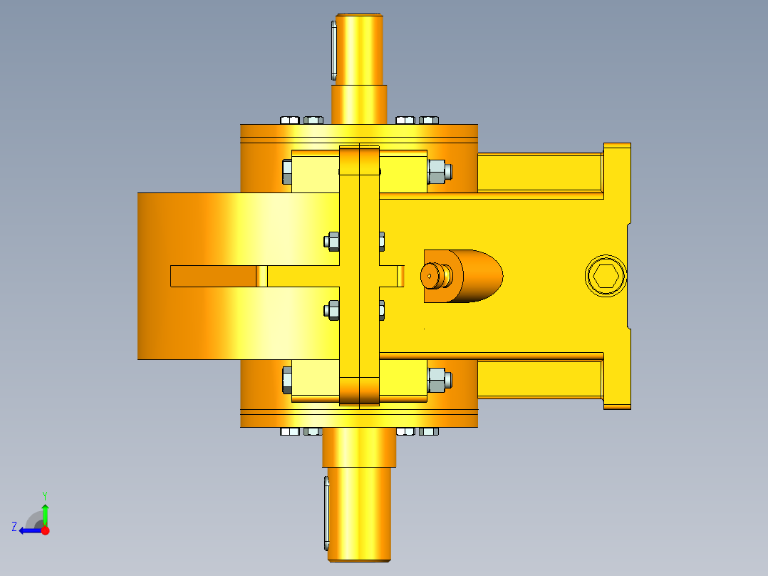 一级圆柱斜齿轮减速器设计带三维加二维含说明书右视图