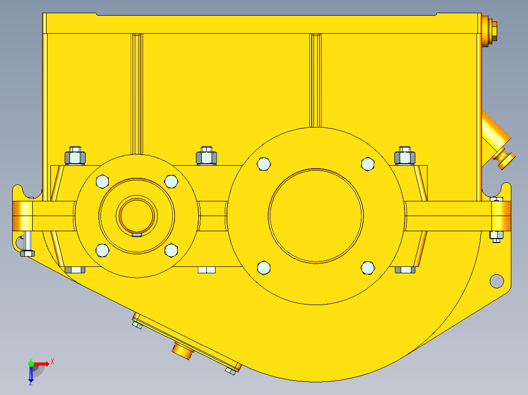 一级圆柱斜齿轮减速器设计带三维加二维含说明书俯视图