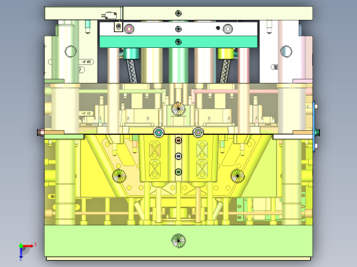 双层纸巾盒壳体（斜顶上顶针+四面哈夫滑块）俯视缩略图