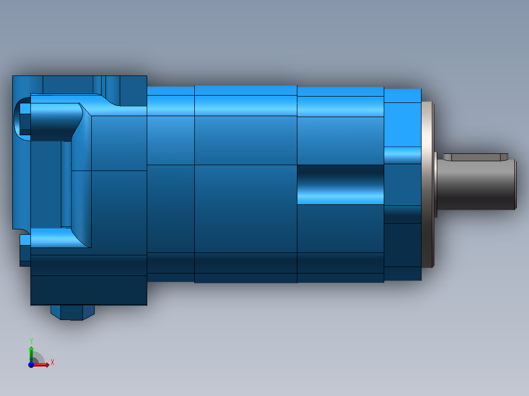 伊顿2K-195摆线液压马达平键标准轴前视图
