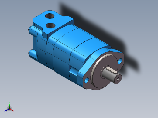 伊顿2K-195摆线液压马达平键标准轴正等轴测缩略图