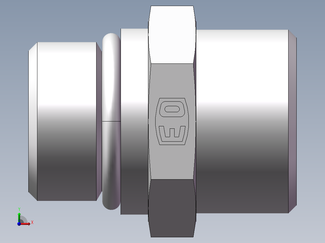 美制O圈密封接头、1CO-22-08前视图