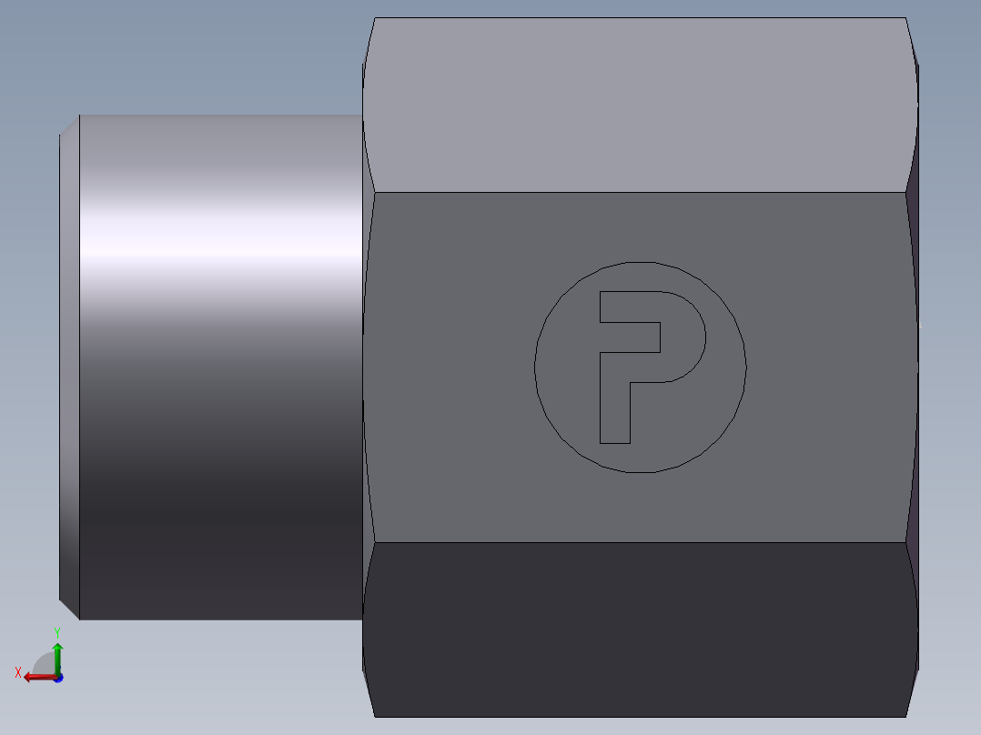 直通内螺纹接头、5DB-20-06后视图