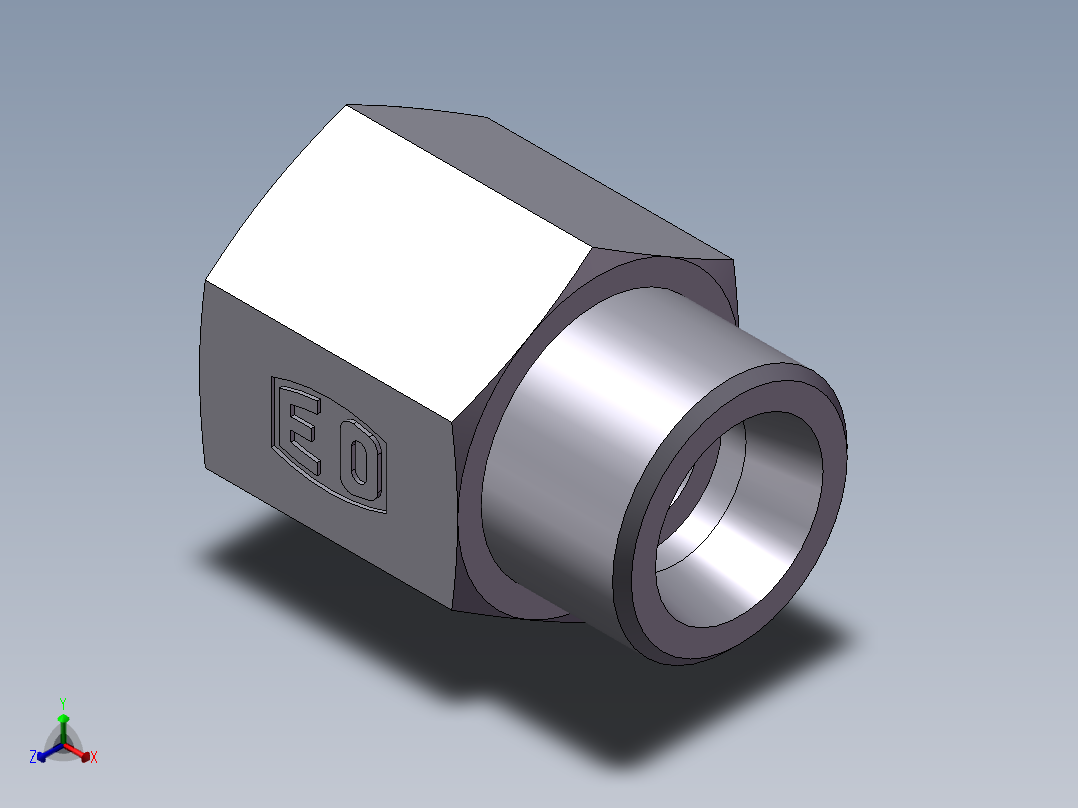 直通内螺纹接头、5DB-20-06正等轴测图