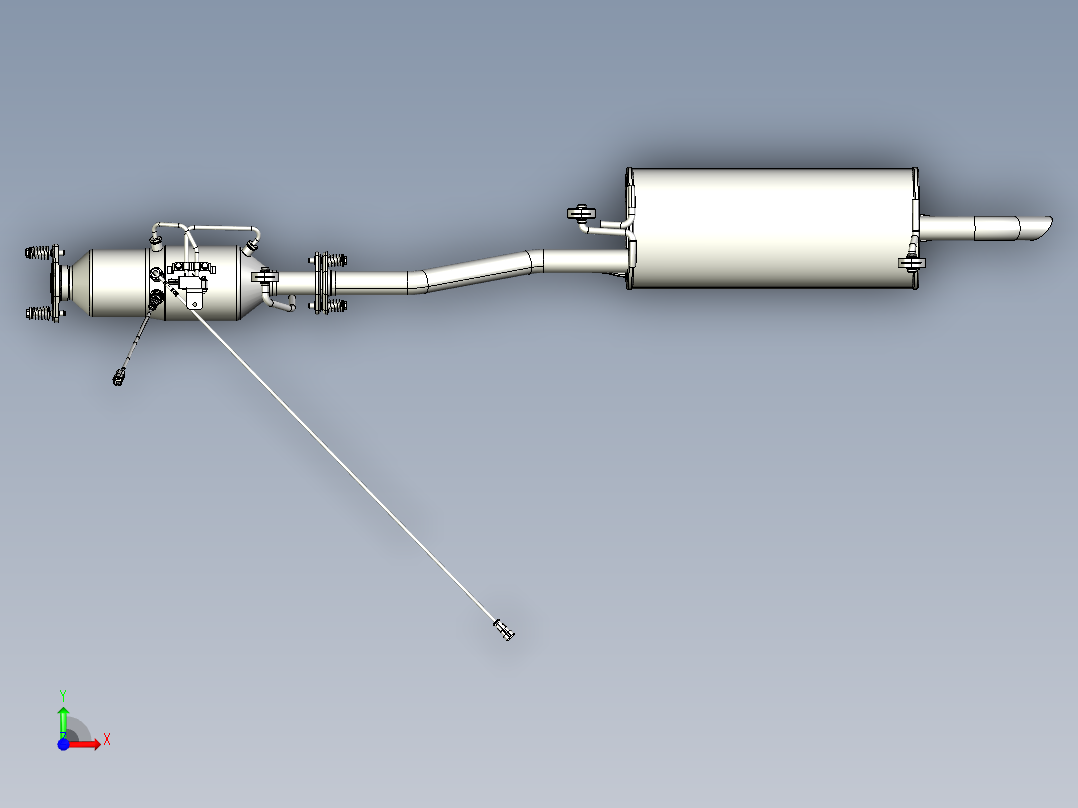 轻卡国六排气系统管路结构前视图