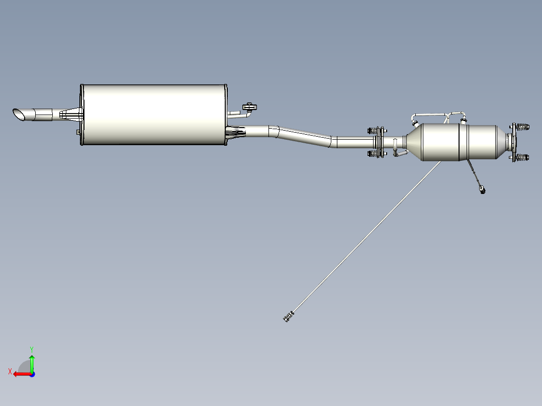 轻卡国六排气系统管路结构后视图
