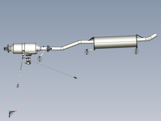 轻卡国六排气系统管路结构俯视缩略图