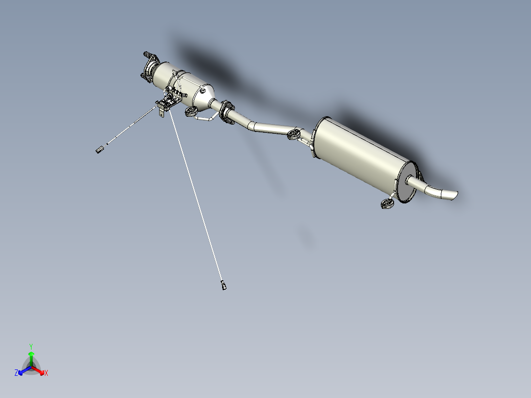 轻卡国六排气系统管路结构正等轴测图