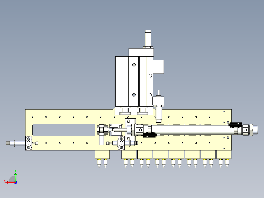 组合吸嘴组件 变距机构后视图