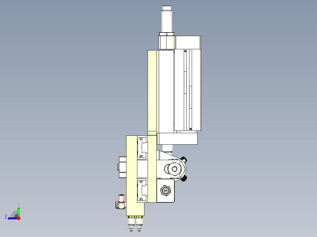 组合吸嘴组件 变距机构右视图