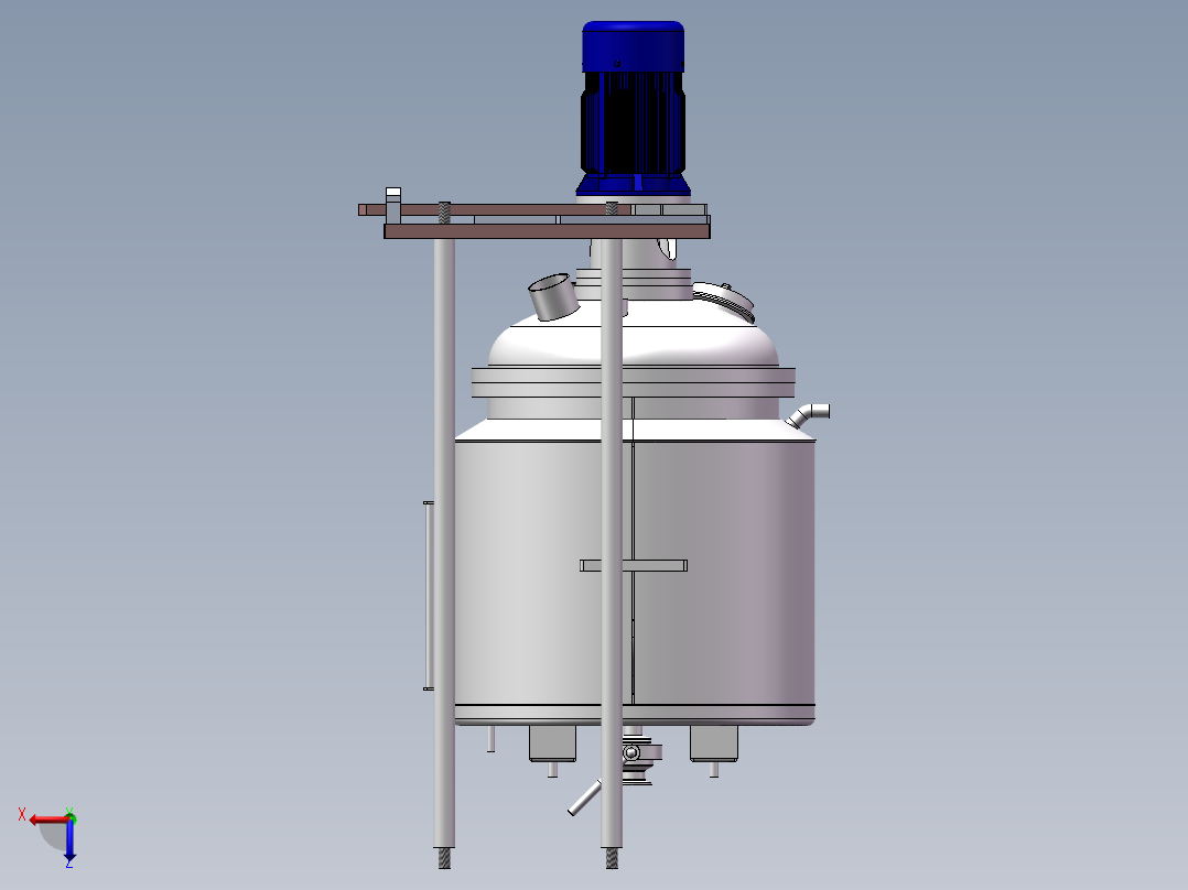 压力容积、真空加热搅拌罐后视图