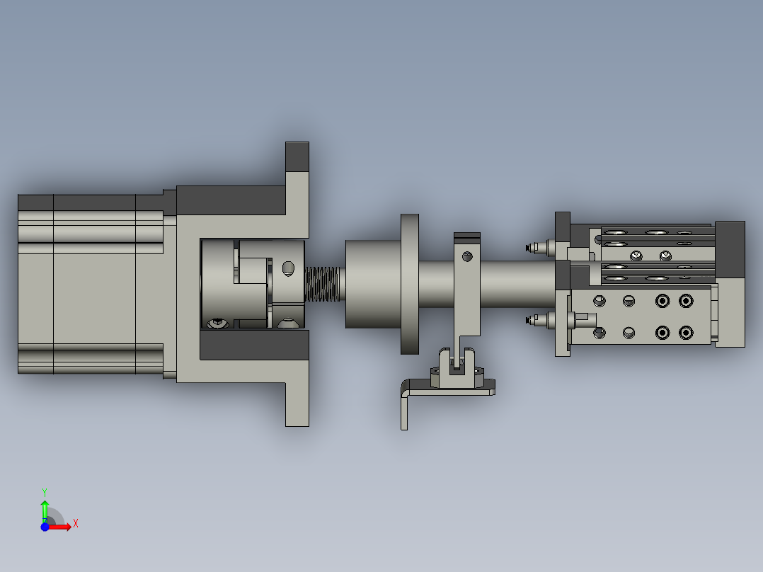 交替吸料机构前视图