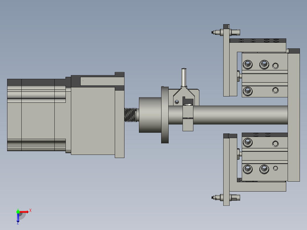 交替吸料机构俯视图