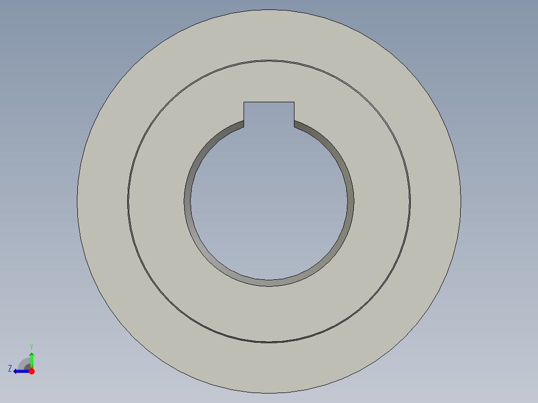 输送同步轮S8Mx22齿右视图