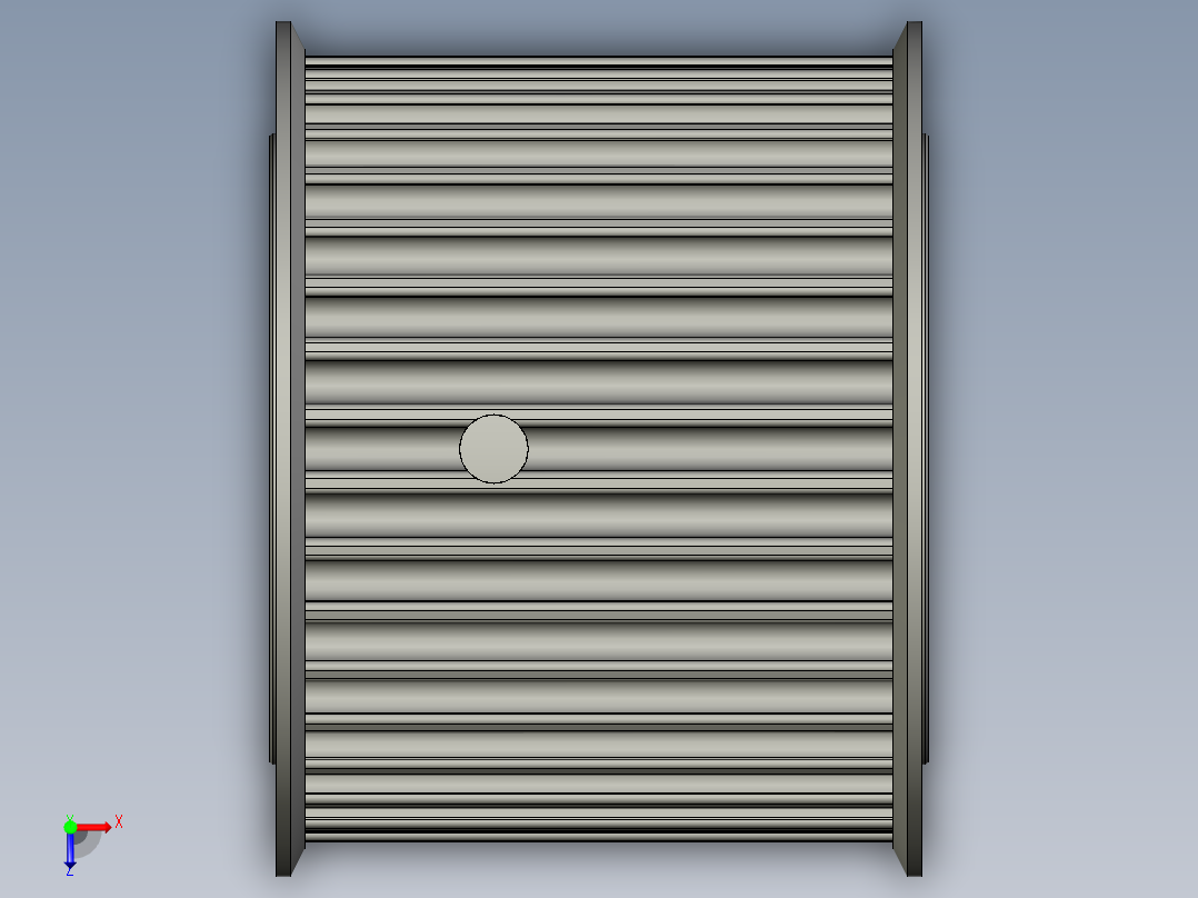 输送同步轮S8Mx22齿俯视图