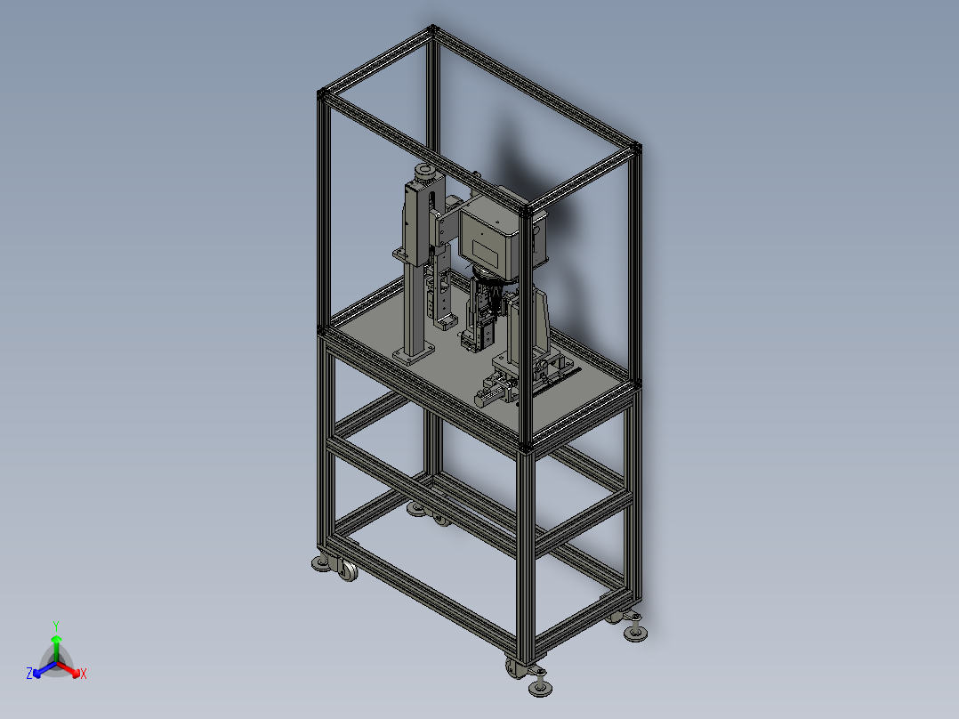 机械手的自动化送料检测系统主视图