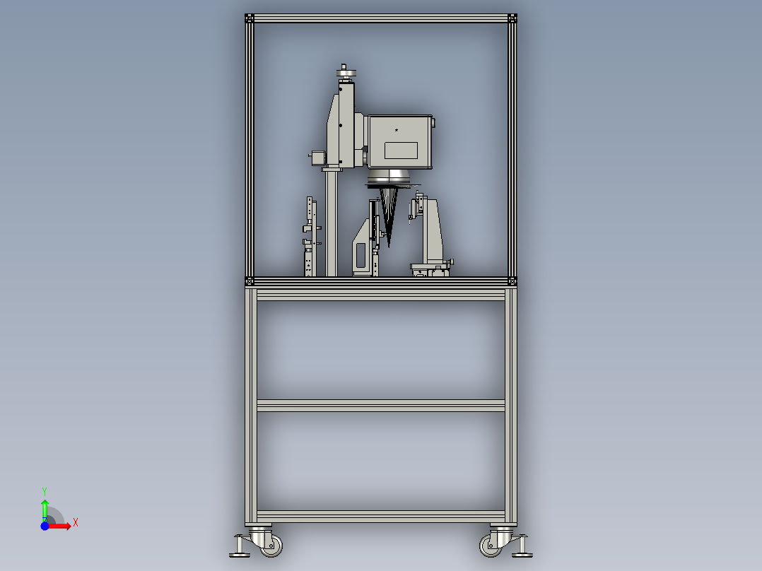 机械手的自动化送料检测系统前视图