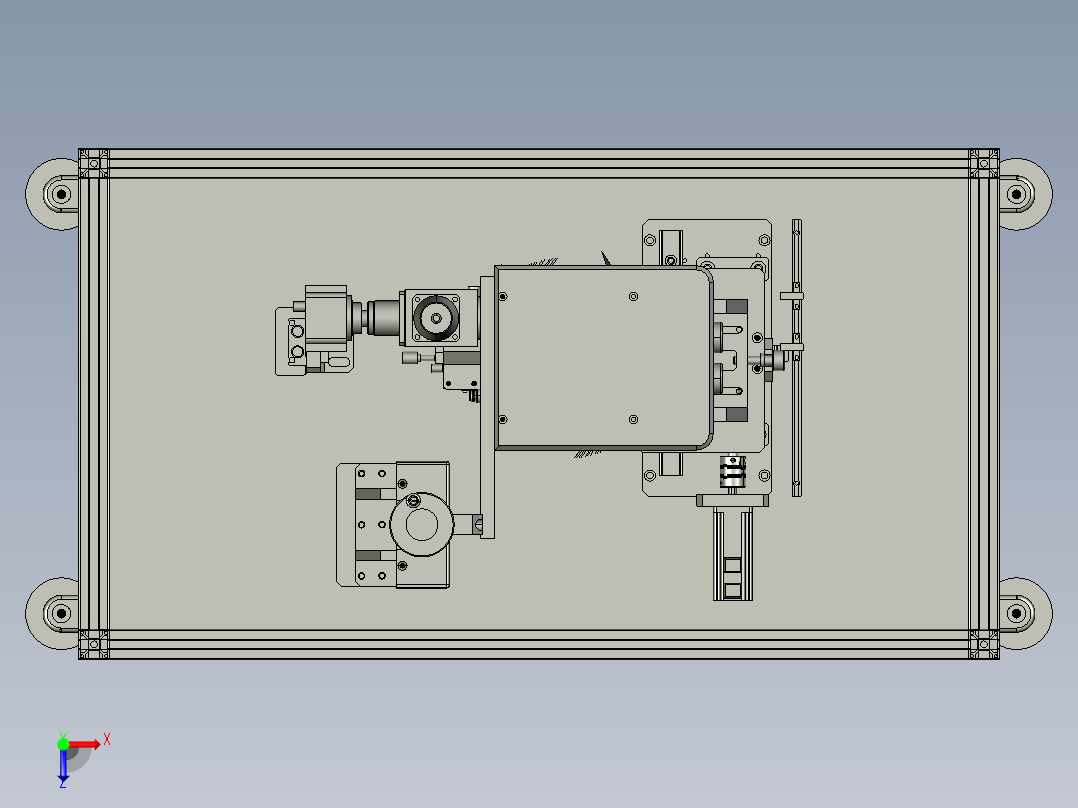机械手的自动化送料检测系统俯视图