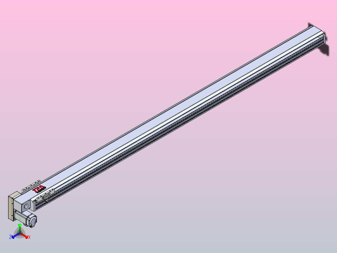 皮带直线轴半封闭可选导轨TPA-HNB-120D-110-L2000-LP-C-P40-N3主视图
