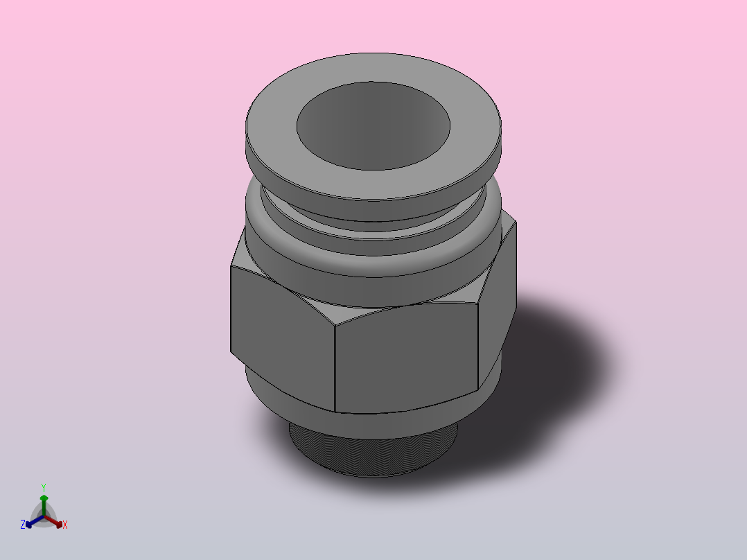 SSC-G 螺纹直通-G螺纹管接头_SSC12-G02正等轴测图