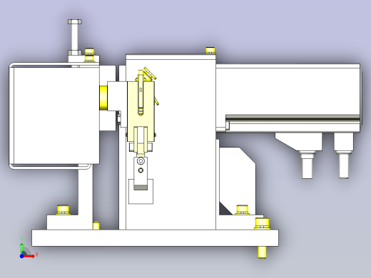 一款单马达驱动P&amp;P系统3D图模型前视缩略图