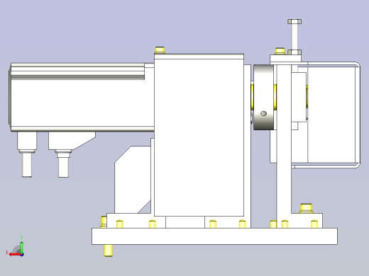 一款单马达驱动P&amp;P系统3D图模型后视缩略图
