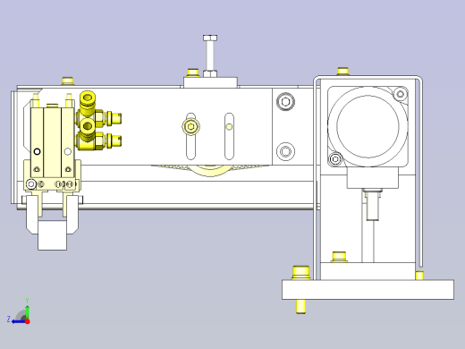 一款单马达驱动P&amp;P系统3D图模型右视缩略图