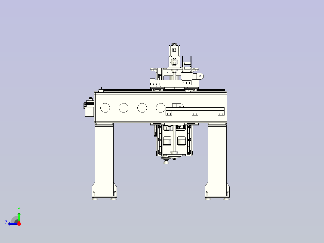 龙门铣床设备3D图模型右视图