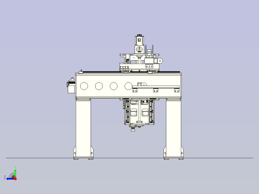 龙门铣床设备3D图模型右视缩略图