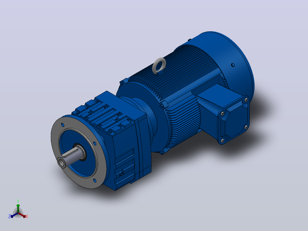 RF27法兰轴伸式安装斜齿轮减速机RF27-Y0.55-4P-80-M1-0°-Φ160主视图