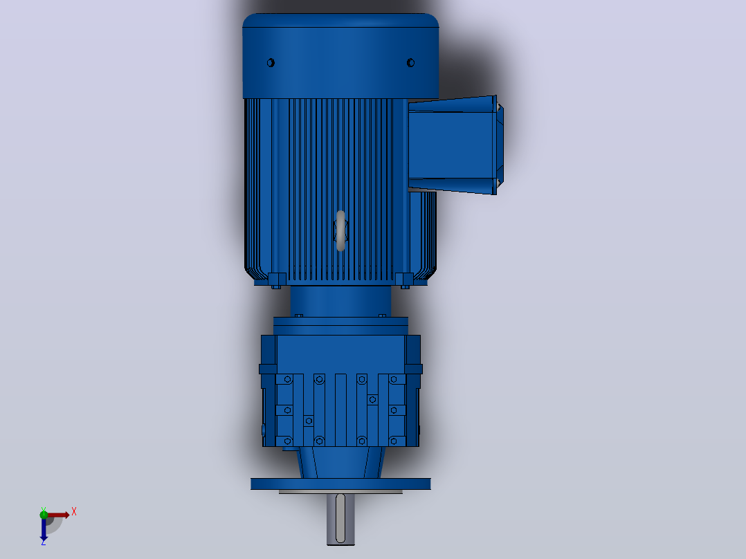 RF27法兰轴伸式安装斜齿轮减速机RF27-Y0.55-4P-80-M1-0°-Φ160俯视图