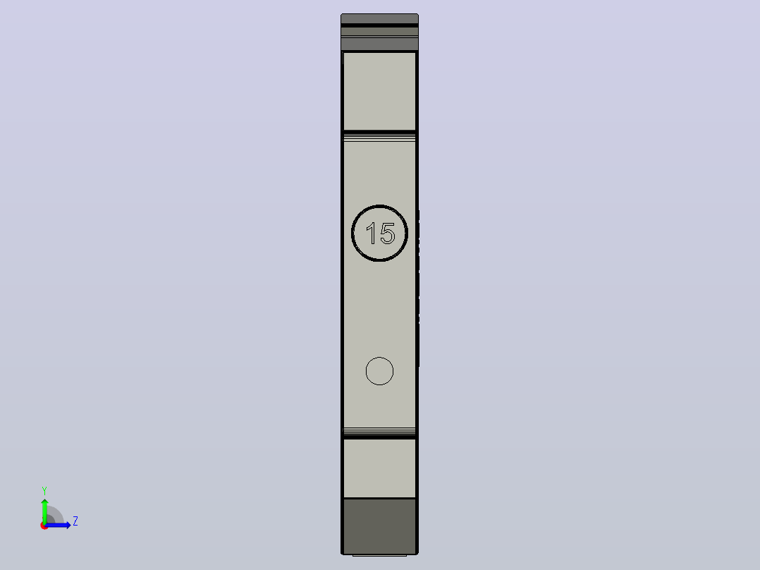 断路器，DIN轨道MNT，15A左视图