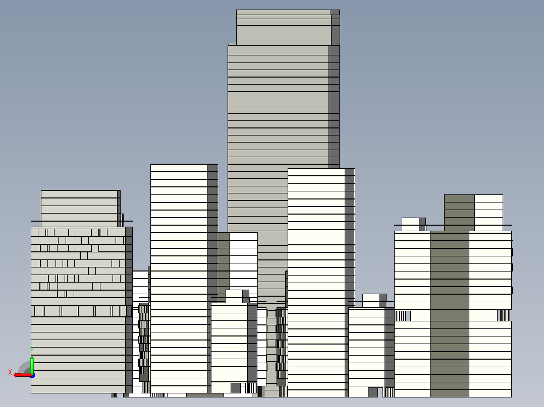 现代城市街区俯视图