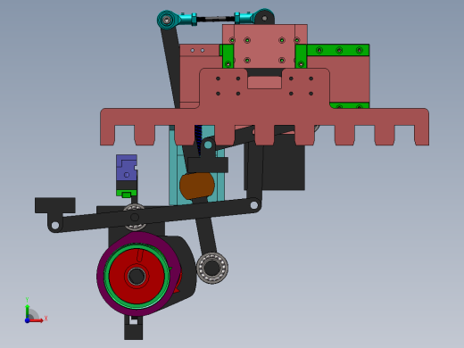 凸轮搬运吹气除尘机Solidworks设计前视缩略图