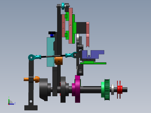 凸轮搬运吹气除尘机Solidworks设计左视缩略图