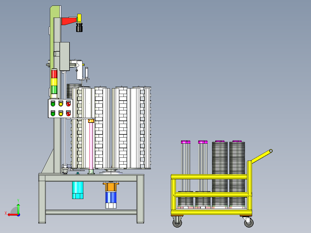 转盘上料机后视图