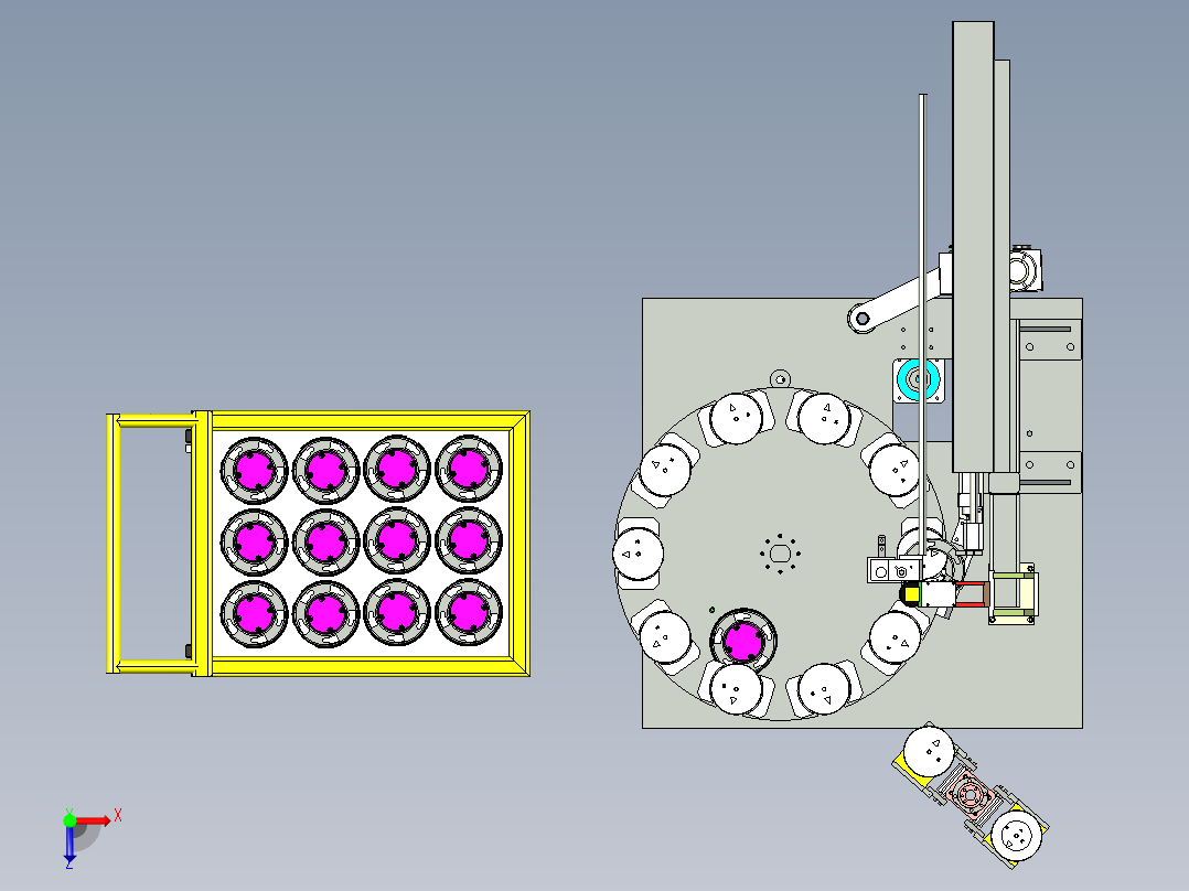 转盘上料机俯视图