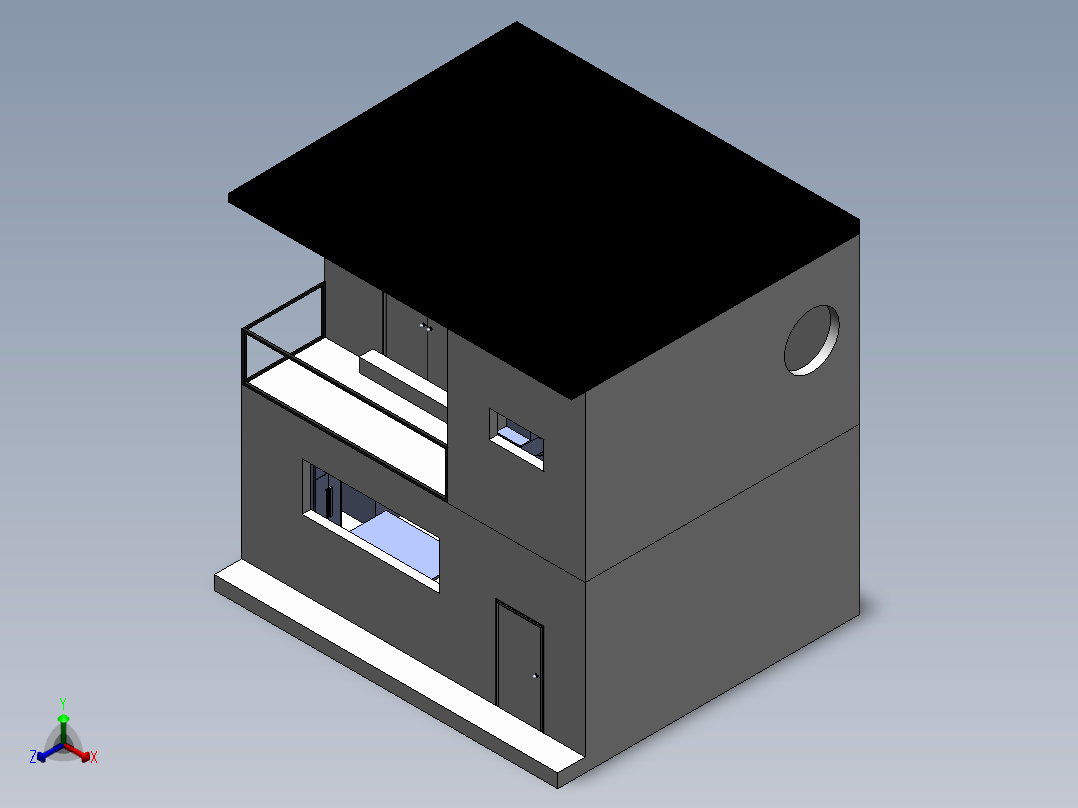 小房子（二层楼房，SW2015正等轴测图