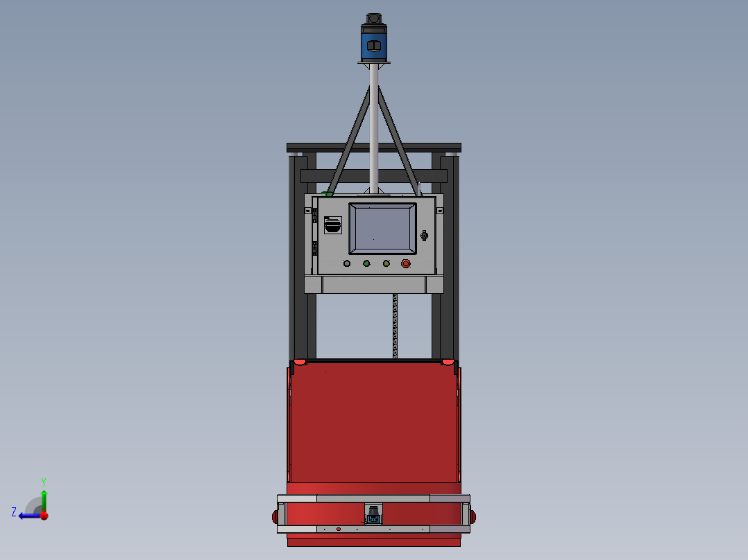 激光无人叉车3D右视图