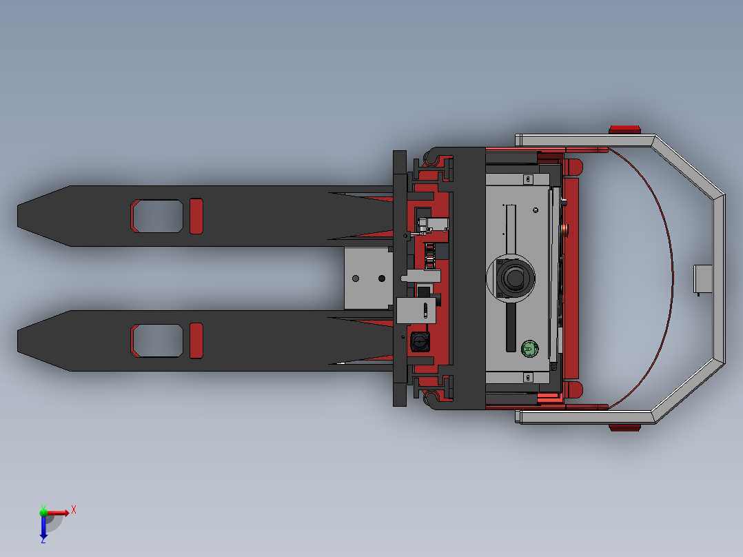 激光无人叉车3D俯视图